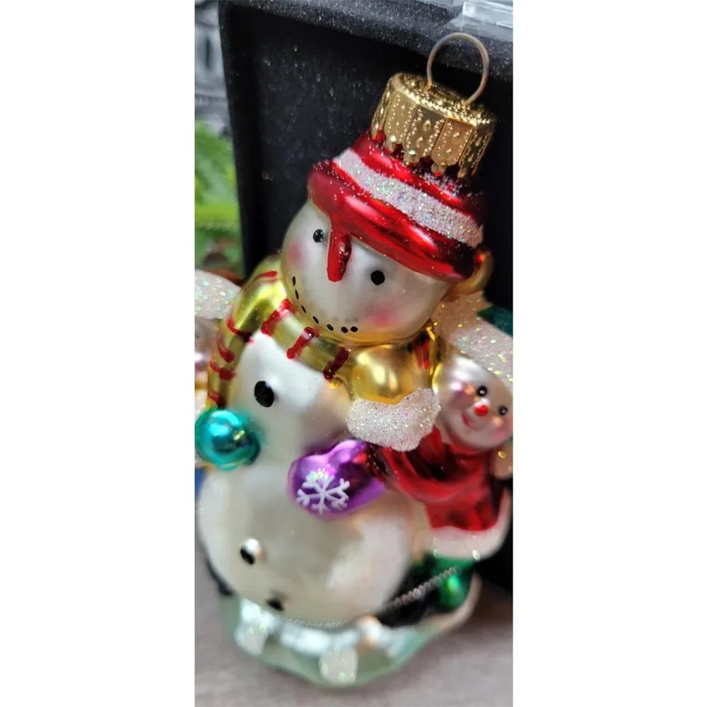 Target Glass Snowman Christmas Ornament NWT🎄